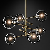 billige Globedesign-anheng lys glass globe design moderne nordisk stil 6-lys lysekrone malte overflater galvanisert metall 220v 110v varm hvit kald hvit