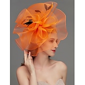 billiga Hattar och fascinators-Nät Fascinatorer  Huvudbonad  Huvudprydnad med Fjäder  Blomma  Trim 1 PC Bröllop  Speciellt Tillfälle  Te-Parti Huvudprydnad Klä dig för att imponera Fascinators Race Day Klänning