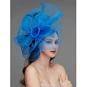 billiga Hattar och fascinators-Nät Fascinatorer  Huvudbonad  Huvudprydnad med Fjäder  Blomma  Trim 1 PC Bröllop  Speciellt Tillfälle  Te-Parti Huvudprydnad Klä dig för att imponera Fascinators Race Day Klänning