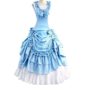 economico Vestiti-Abito Vittoriano Medievale 18° Secolo Lunghezza alla caviglia Lunghezza lunga Vestito Costume da festa Mascherata Taglie Forti Normale Su misura Patchwork Abito da ballo Costume Per donna Feste Balli