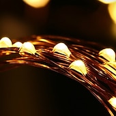 رخيصةأون يعمل بالبطاريات-حفل زفاف أنيق&amp;amp;حفل استقبال 8 أوضاع 10 م 100 أضواء خرافية LED مع جهاز تحكم عن بعد ومؤقت وأسلاك نحاسية مقاومة للماء تعمل بالبطارية وأضواء متلألئة للغرفة والحديقة&amp;amp;زينة الشجرة