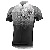 tanie Męskie koszulki-Męskie Koszulka rowerowa Geometryczny Gradient Krótki rękaw Rower Dżersej Top z 3 tylnymi kieszeniami Kolarstwo górskie Kolarstwie szosowym Szybkie wysychanie Odblaskowe paski Kieszeń na plecach
