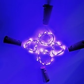 economico Striscie luci a batteria-led luci stringa bottiglia a forma di sughero decorazione di nozze all&#039;aperto 2m led notte luce stellata 30 pz 12 pz 10 pz filo di rame tappo bottiglia di vino lampada festa di nozze decorazione