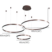 ieftine Design Cercuri-Candelabru cerc cu led 90w cu 1 lumină/ lămpi moderne cu pandantiv pentru sufragerie, cafenea, showroom/ dimensiune mare/ reglabil cu telecomandă/ wifi inteligent prin control vocal