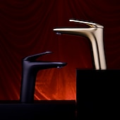 abordables Classiques-robinet pour lavabo - chrome simple / brossé / galvanisé centerset monocommande monotroubath taps / laiton