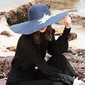 お買い得  パーティーハット-ポリエステル / 繊維 麦わら帽子 ととも​​に パール装飾 / ラッフル 1個 カジュアル / デイリーウェア かぶと