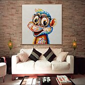 economico Quadri di animali-pittura a olio vivaio dipinto a mano animali quadrati pop art moderna tela tesa