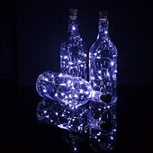 Недорогие Питание от батареек-2 м винные бутылки гирлянды, 6 шт., 20 светодиодов, теплый белый, белый, красный, креативное украшение для вечеринок, праздников, рождественская елка, загорается