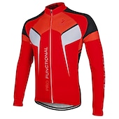 economico Maglie da uomo-Arsuxeo Per uomo Maglia da ciclismo Manica lunga Inverno Bicicletta Giacca Maglietta / Maglia Superiore con 3 tasche posteriori Ciclismo da montagna Cicismo su strada Traspirante Design anatomico Zip
