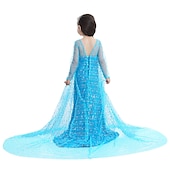 abordables Costumes pour filles-La Reine des neiges Princesse Elsa Robe Robe de demoiselle d&#039;honneur Combinaison A-ligne Robe à Motifs Cosplay de Film for Fille Journée des enfants Mascarade Mariage robe demoiselle d honneur