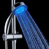 abordables Duchador-Cabezal de ducha led que cambia de color 2 modos de agua Luz de brillo de 7 colores que cambia automáticamente el cabezal de ducha de mano