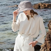 cheap Party Hats-Fascinators Hats 100% Linen Bucket Hat Melbourne Cup Elegant Romantic Wedding With Feather Headpiece Headwear