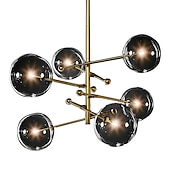 billige Globedesign-anheng lys glass globe design moderne nordisk stil 6-lys lysekrone malte overflater galvanisert metall 220v 110v varm hvit kald hvit