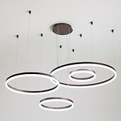 Χαμηλού Κόστους Πολυέλαιοι-4φωτα led 110w κυκλικός πολυέλαιος led μοντέρνα κρεμαστά φώτα χρυσό καφέ για σαλόνι μπαρ δωμάτιο γραφείο 4 στρώσεις dimmable με τηλεχειριστήριο ρυθμιζόμενο μόνο με τηλεχειριστήριο