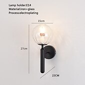 abordables Apliques de pared de cristal-Lámparas de pared creativas de estilo nórdico, apliques de pared, aplique de vidrio para dormitorio, ip20 220-240v