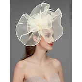 billige Coiffer-Blomst Fjær Net Fascinatorer Hatt Kentucky Derby Hodeplagg Trim 1 PC Hesteløp Damers Dag Hesteløp Elegant  Luksuriøs med Klips Hårbånd Hodeplagg å imponere Race Day Dress 2025