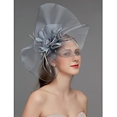 billige Coiffer-Blomst Fjær Net Fascinatorer Hatt Kentucky Derby Hodeplagg Trim 1 PC Hesteløp Damers Dag Hesteløp Elegant  Luksuriøs med Klips Hårbånd Hodeplagg å imponere Race Day Dress 2025