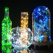 economico Striscie luci ad energia solare-luce solare esterna della stringa ha condotto la luce solare del giardino 2m 20led bottiglia di vino ad energia solare a forma di sughero stringa di filo di rame principale luce esterna festival
