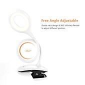 abordables Lampes de lecture-anneau led clip sur livre lecture lampe de lit lampe rechargeable portable lecture 2w légèreté réglable flexible 360 ° usb pour ordinateur miroir de maquillage