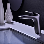 abordables Classiques-robinet pour lavabo - chrome simple / brossé / galvanisé centerset monocommande monotroubath taps / laiton