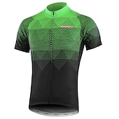 tanie Męskie koszulki-Męskie Koszulka rowerowa Geometryczny Gradient Krótki rękaw Rower Dżersej Top z 3 tylnymi kieszeniami Kolarstwo górskie Kolarstwie szosowym Szybkie wysychanie Odblaskowe paski Kieszeń na plecach