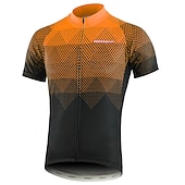 tanie Męskie koszulki-Męskie Koszulka rowerowa Geometryczny Gradient Krótki rękaw Rower Dżersej Top z 3 tylnymi kieszeniami Kolarstwo górskie Kolarstwie szosowym Szybkie wysychanie Odblaskowe paski Kieszeń na plecach