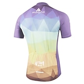 tanie Męskie koszulki-Męskie Koszulka rowerowa Tęczowy Gradient Wzory Krótki rękaw Rower Koszula Bluza dresowa Dżersej z 3 tylnymi kieszeniami Kolarstwo górskie Kolarstwie szosowym Szybkie wysychanie Przepuszczalno