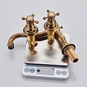 economico Multiforo-rubinetto per vasca, vasca romana diffusa in ottone antico due maniglie rubinetti per vasca a tre fori con interruttore caldo e freddo