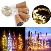 economico Striscie luci ad energia solare-luce solare esterna della stringa ha condotto la luce solare del giardino 2m 20led bottiglia di vino ad energia solare a forma di sughero stringa di filo di rame principale luce esterna festival