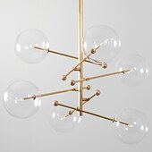 billige Globedesign-anheng lys glass globe design moderne nordisk stil 6-lys lysekrone malte overflater galvanisert metall 220v 110v varm hvit kald hvit