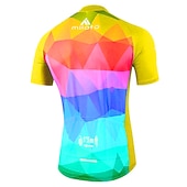 tanie Męskie koszulki-Męskie Koszulka rowerowa Tęczowy Gradient Wzory Krótki rękaw Rower Koszula Bluza dresowa Dżersej z 3 tylnymi kieszeniami Kolarstwo górskie Kolarstwie szosowym Szybkie wysychanie Przepuszczalno