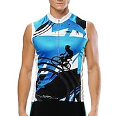 abordables Maillots Hombre-ILPALADINO Hombre Maillot de Ciclismo Sin Mangas Bicicleta Maillot Camiseta con 3 bolsillos traseros Resistente a los rayos UV Transpirable Bandas Reflectantes Compresión Amarillo Rojo Azul Piscina