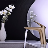 abordables Classiques-robinet pour lavabo - chrome simple / brossé / galvanisé centerset monocommande monotroubath taps / laiton
