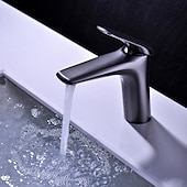 abordables Classiques-robinet pour lavabo - chrome simple / brossé / galvanisé centerset monocommande monotroubath taps / laiton