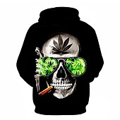 cheap Men&#039;s Pullover Hoodies-Men&#039;s Skull Hoodie Hoodies Sweatshirt Hoodie Long Sleeve Hooded Sweatshirt Hooded Party 3D Print Casual Daily 1 2 Designer