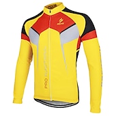 economico Maglie da uomo-Arsuxeo Per uomo Maglia da ciclismo Manica lunga Inverno Bicicletta Giacca Maglietta / Maglia Superiore con 3 tasche posteriori Ciclismo da montagna Cicismo su strada Traspirante Design anatomico Zip