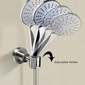 abordables Brazos de ducha-Soporte de ducha de mano giratorio de 360 ° resistente al agua de acero inoxidable montado en la pared, asiento de boquilla de bidé, accesorios de baño
