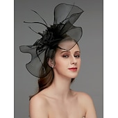 billige Coiffer-Blomst Fjær Net Fascinatorer Hatt Kentucky Derby Hodeplagg Trim 1 PC Hesteløp Damers Dag Hesteløp Elegant  Luksuriøs med Klips Hårbånd Hodeplagg å imponere Race Day Dress 2025