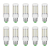 זול נורות תירס לד-10 יחידות 10w led תירס נורת תירס 1000lm g9 b22 e12 e14 e26 e27 gu10 69 led smd5730 100w נורה מקבילה נברשת נר לבן חם 220v 110v