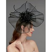 billige Coiffer-Blomst Fjær Net Fascinatorer Hatt Kentucky Derby Hodeplagg Trim 1 PC Hesteløp Damers Dag Hesteløp Elegant  Luksuriøs med Klips Hårbånd Hodeplagg å imponere Race Day Dress 2025