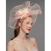 billige Coiffer-Blomst Fjær Net Fascinatorer Hatt Kentucky Derby Hodeplagg Trim 1 PC Hesteløp Damers Dag Hesteløp Elegant  Luksuriøs med Klips Hårbånd Hodeplagg å imponere Race Day Dress 2025
