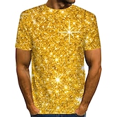 cheap 3D T shirts-Men&#039;s Graphic 3D Shirt T Shirt Party Wear T Shirts Short Sleeve T shirt 3D Print Round Neck Shirt Streetwear Exaggerated Casual Daily Silver Blue Gold Summer Clothing Apparel S M L XL 2XL 3XL 4XL