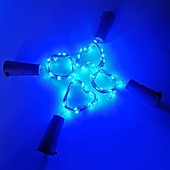 economico Striscie luci a batteria-led luci stringa bottiglia a forma di sughero decorazione di nozze all&#039;aperto 2m led notte luce stellata 30 pz 12 pz 10 pz filo di rame tappo bottiglia di vino lampada festa di nozze decorazione
