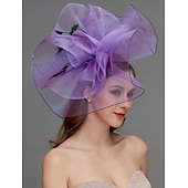 billiga Hattar och fascinators-Nät Fascinatorer  Huvudbonad  Huvudprydnad med Fjäder  Blomma  Trim 1 PC Bröllop  Speciellt Tillfälle  Te-Parti Huvudprydnad Klä dig för att imponera Fascinators Race Day Klänning