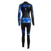 お買い得  婦人服のセット-Malciklo 女性用 長袖 ビブタイツ付きサイクリングジャージー - ホワイト / ブラック プラスサイズ バイク サイクリングタイツ / 洋服セット, 高通気性, 3Dパッド, 速乾性 クールマックス®, ライクラ パッチワーク / 高弾性 / 上級