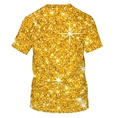 cheap 3D T shirts-Men&#039;s Graphic 3D Shirt T Shirt Party Wear T Shirts Short Sleeve T shirt 3D Print Round Neck Shirt Streetwear Exaggerated Casual Daily Silver Blue Gold Summer Clothing Apparel S M L XL 2XL 3XL 4XL