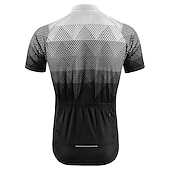 tanie Męskie koszulki-Męskie Koszulka rowerowa Geometryczny Gradient Krótki rękaw Rower Dżersej Top z 3 tylnymi kieszeniami Kolarstwo górskie Kolarstwie szosowym Szybkie wysychanie Odblaskowe paski Kieszeń na plecach