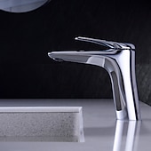 abordables Classiques-robinet pour lavabo - chrome simple / brossé / galvanisé centerset monocommande monotroubath taps / laiton