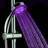 abordables Duchador-Cabezal de ducha led que cambia de color 2 modos de agua Luz de brillo de 7 colores que cambia automáticamente el cabezal de ducha de mano