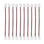 olcso Lámpatalpak és -csatlakozók-10db 2 érintkezős, egyszínű, forrasztatlan LED-es fénycsík huzalszalag csatlakozók 8mm / 10 mm-es széles, flexibilis LED-es lámpákhoz